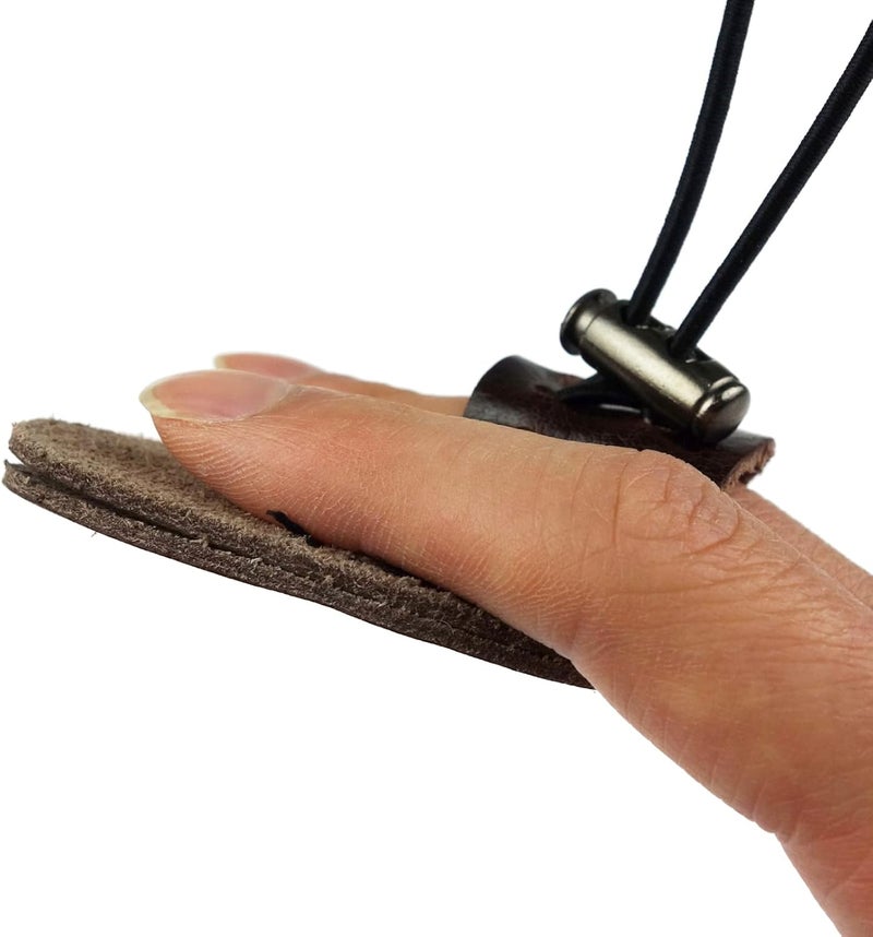 Zelerdo 4 Pack Leather Archery Finger Tabs Archery Finger Guard for Shooting Practice Gear,Right Hand - Image 5